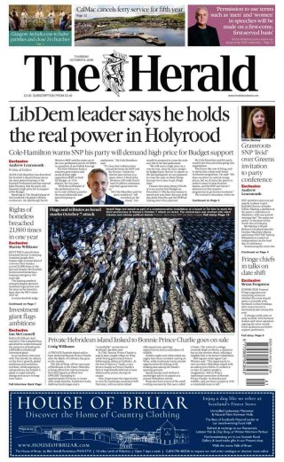 The Herald Scotland frontpage thumbnail