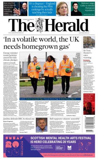 The Herald Scotland frontpage thumbnail