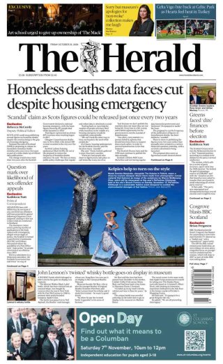 The Herald Scotland frontpage thumbnail