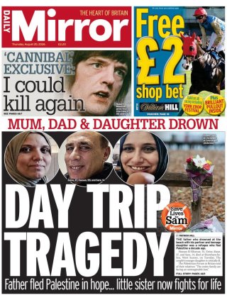 Daily Mirror frontpage thumbnail