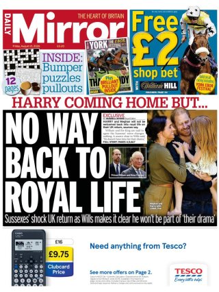 Daily Mirror frontpage thumbnail