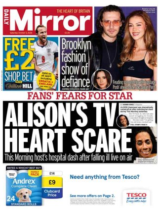 Daily Mirror frontpage thumbnail