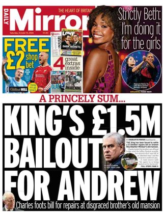 Daily Mirror frontpage thumbnail