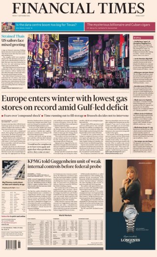 The Financial Times frontpage thumbnail