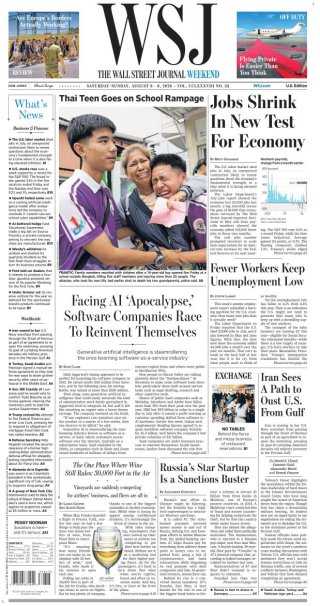 Wall Street Journal frontpage thumbnail