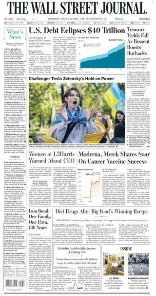 Wall Street Journal frontpage thumbnail
