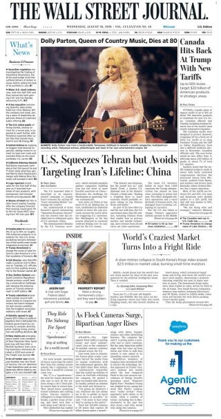 Wall Street Journal frontpage thumbnail