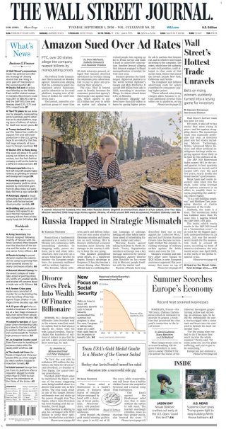 Wall Street Journal frontpage thumbnail