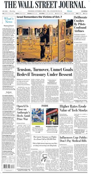 Wall Street Journal frontpage thumbnail