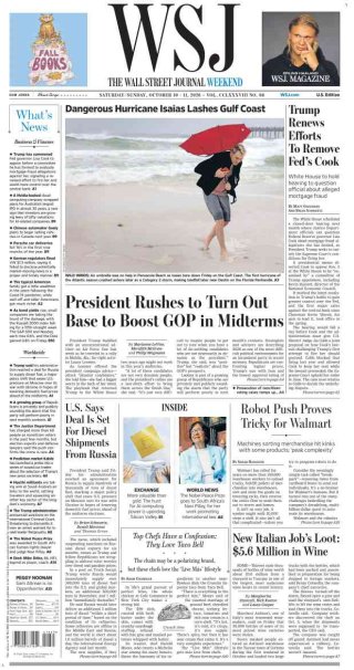 Wall Street Journal frontpage thumbnail