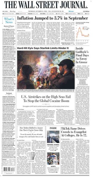 Wall Street Journal frontpage thumbnail