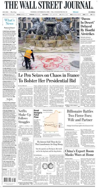 Wall Street Journal frontpage thumbnail