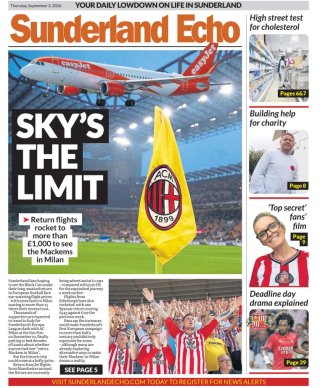 Sunderland Echo frontpage thumbnail