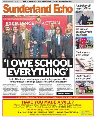 Sunderland Echo frontpage thumbnail