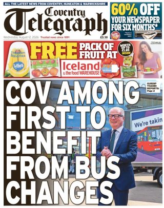 Coventry Telegraph frontpage thumbnail