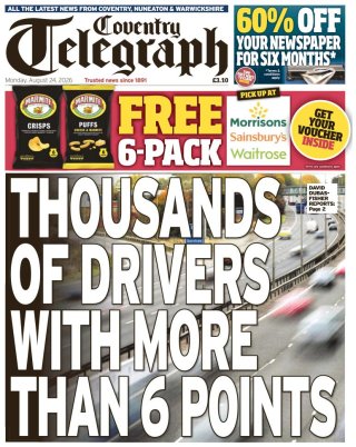 Coventry Telegraph frontpage thumbnail