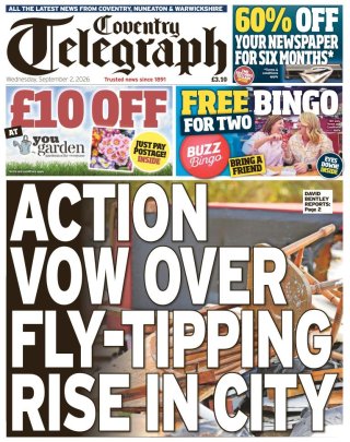 Coventry Telegraph frontpage thumbnail