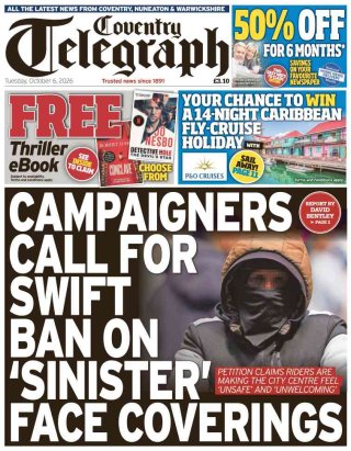 Coventry Telegraph frontpage thumbnail