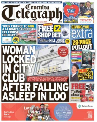 Coventry Telegraph frontpage thumbnail