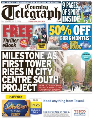 Coventry Telegraph frontpage thumbnail