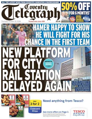 Coventry Telegraph frontpage thumbnail