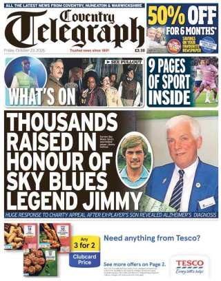 Coventry Telegraph frontpage thumbnail