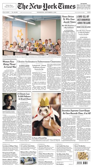 The New York Times frontpage thumbnail