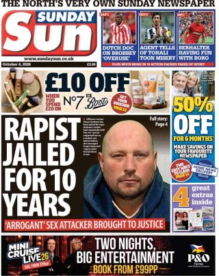 Sunday Sun frontpage thumbnail