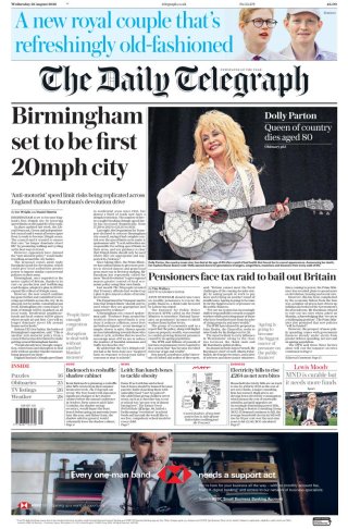 Telegraph frontpage thumbnail