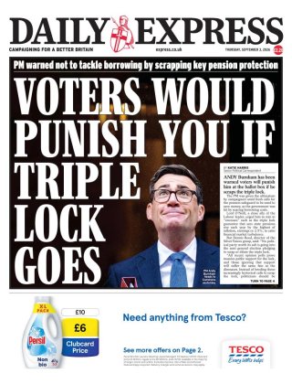 The Express frontpage thumbnail