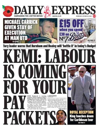 The Express frontpage thumbnail