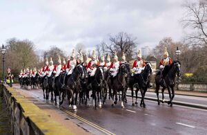 The King’s mounted bodyguard parade in Hyde Park